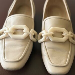 Louise et Cie cream neutral Patent Penny Loafer Leather High end quality shoes